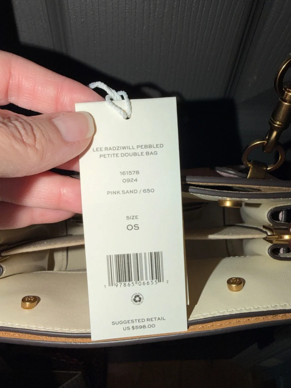 Tory Burch Petite Lee Radziwill Pebbled Pink Sand - Picture 11 of 11